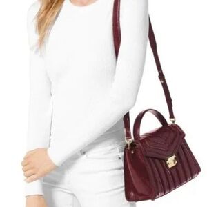 Michael Kors leather Burgundy Handbag crossbody leather $638 NWT!